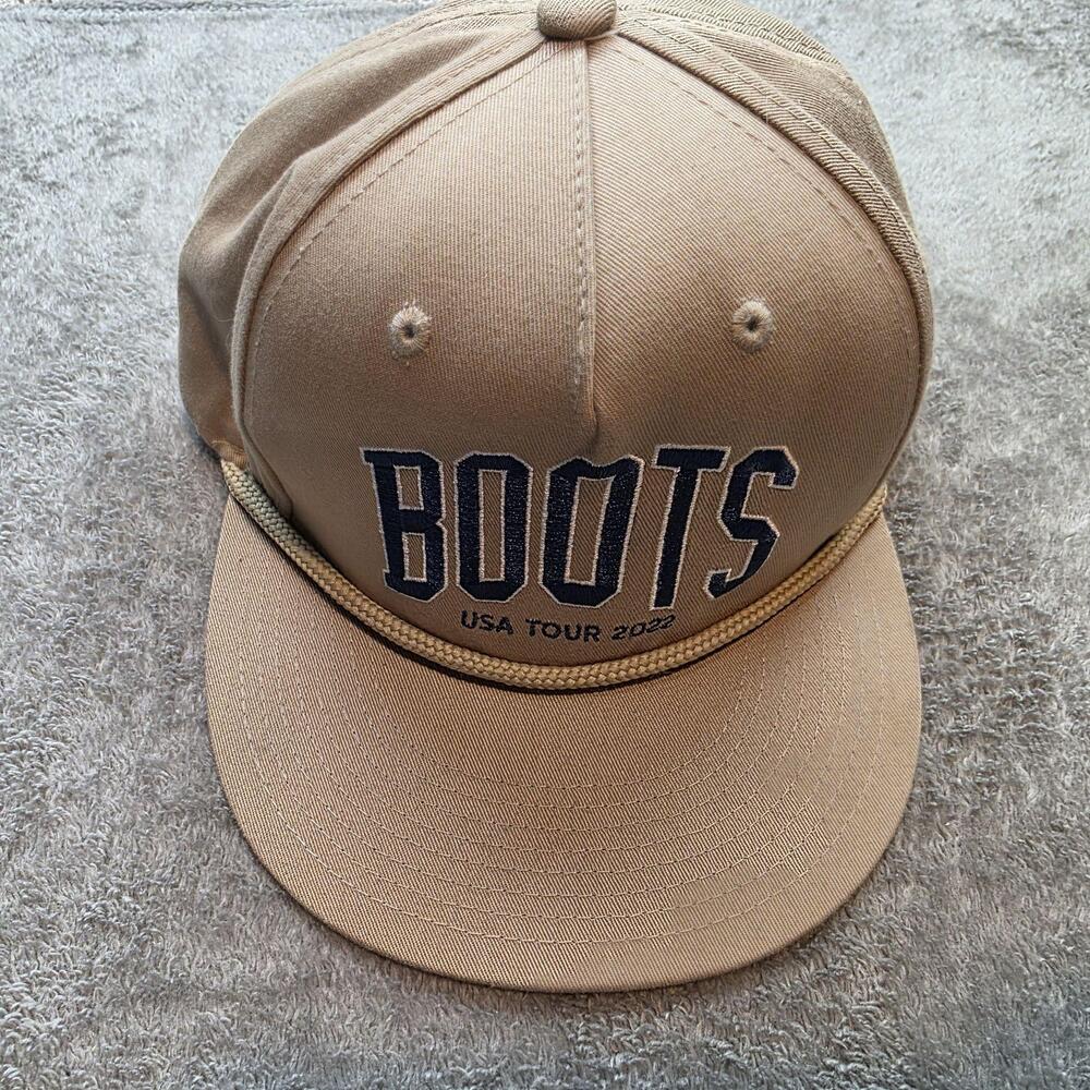 Decky Hat Cap Mens One Size Beige Chris Lane Boots USA Tour 2022 Rope Adjustable